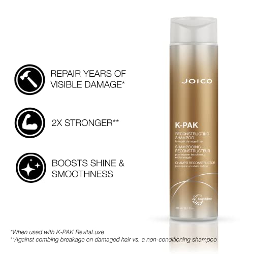 Joico K-PAK Daily Reconstructing Shampoo & Conditioner Set | For Damaged Hair | Repair Damage & Prevent Breakage | Double Hair Strength | Boost Shine | With Keratin & Guajava Fruit Extract