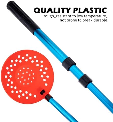33.4" Adjustable Ice Fishing Skimmer Scoop with Long Handle | Portable Winter Ice Fishing Scooper, Ice Fishing Gear for Scooping Out Ice While Fishing