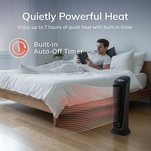 Lasko 1500W Ceramic Tower Space Heater with Remote, Thermostat, Timer & Widespread Oscillation, Portable Electric Heater for Indoor Use