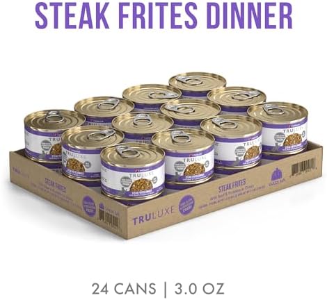 Weruva TruLuxe Cat Food, Steak Frites Dinner with Beef & Pumpkin in Gravy, 3oz Can (Pack of 24)