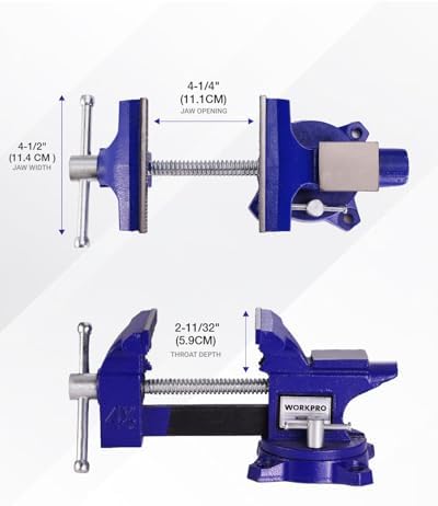 WORKPRO Bench Vise, 4-1/2" Vice for Workbench