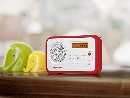 Sangean PR-D18BU AM /FM / Portable Digital Radio with Protective Bumper (White/Blue)