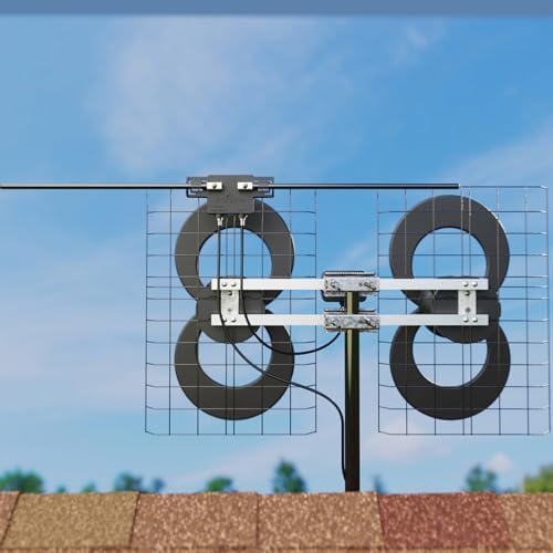 Antennas Direct ClearStream 4V Indoor Outdoor TV Antenna, UHF VHF, Multi-Directional, 70+ Mile Range, 4K 8K UHD, NEXTGEN TV – w/ 20-inch Mast (Black)