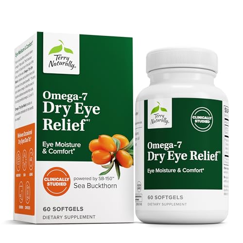 Terry Naturally Omega - Eye Moisture, Dry Eye Comfort - 60 Count | Eye Moisture, Dry Eye Comfort and Tear Production Support. 60 softgels.