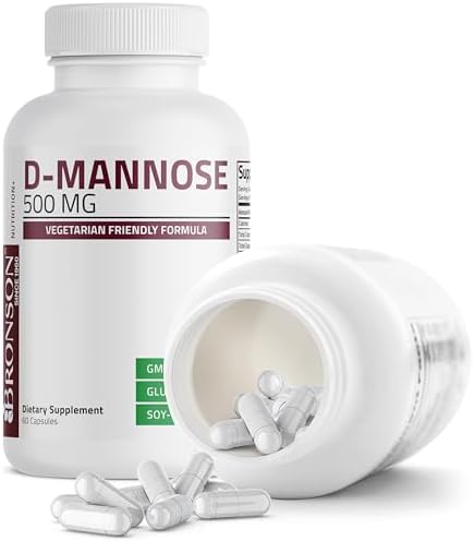 Bronson D-Mannose 500 MG Vegetarian Friendly Formula Non-GMO, 60 Capsules
