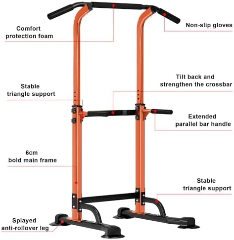 SogesHome Multi-Function Power Tower Pull Up Bar Dip Station for Home Gym