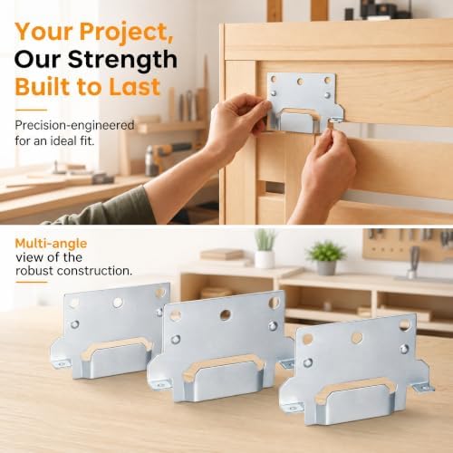 116791 Mounting Plate Replacement for IKEA Bed Frame Brackets (6 Pack) | Heavy Duty Iron Headboard Bracket Hardware Kit Compatible with Malm Hemnes