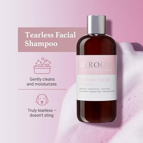 iGroom Tearless Facial Dog Shampoo, Luxury Pet Beauty Care, Ultra Mild to Eyes, Restore Skins Natural Moisture, Made in USA, Gallon