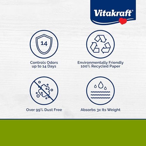 Vitakraft Fresh World Small Animal Bedding - Ultra Strength - Pet Bedding for Litter Boxes and Cages (16 L),Gray, 975 cu in
