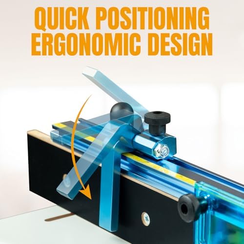 POWERTEC Router Table Fence Kit Deluxe System 3-3/8” Tall 24" Long, Router Table Top, Routing Tables for Woodworking w/Reversible Flip Stop
