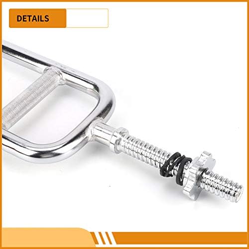 uyoyous 34'' Olympic Triceps Bar Solid Weight Bar with 2 Ring Collars