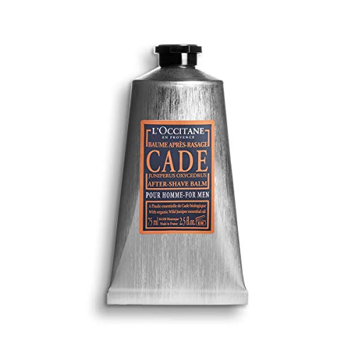 L'Occitane Comforting After-Shave Balm for Men, Cade, 2.5 Fl Oz | Post-shave hydration, soothing daily moisturizer, essential oils, made in France
