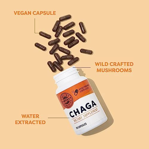 Vimergy Chaga Capsules – Superfood Cellular Support* – Cardiovascular Health Benefits* – Kosher, Vegan, Gluten-Free – 90 Capsules | Superfood Adaptogen*, Immunity for cell tissues*, Polyphenols for Antioxidant protection*, Vegan and Kosher