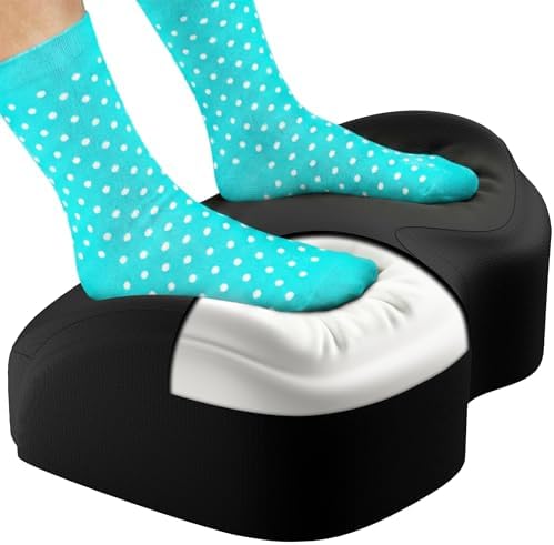 Everlasting Comfort Foot Rest for Under Desk at Work - Memory Foam Office Foot Stool & Under Desk Footrest Leg Elevation Pillow for Gaming & Home