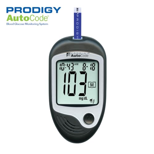 PRODIGY AutoCode Blood Glucose Monitoring System, Talking Meter, No Coding, Adjustable Depth Lancing Device, Twist Top Lancets 28G (10ct)