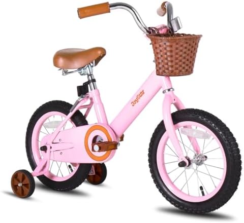JOYSTAR 12-16" Vintage Kids Bike Ages 2-7Y, Training Wheels/Basket