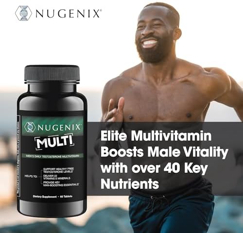 Nugenix Multivitamin for Men, Overall Health and Testosterone Support, 60ct | Balance Cortisol, Nitric Oxide, Blood Flow, Boost Testosterone