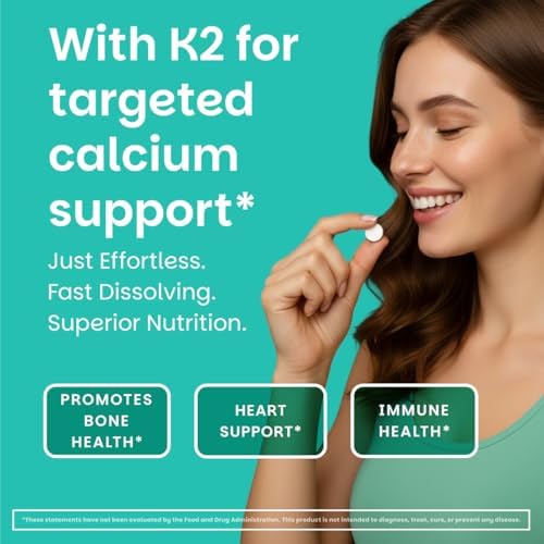 EZ Melts Dissolvable Vitamin D3 5,000 IU - Vegan Vitamin D Supplement for Bone & Teeth Support - No Artificial Flavors - Plant-Based & Non-GMO - Green Apple - 90 Dissolvable Tablets (90 Servings)