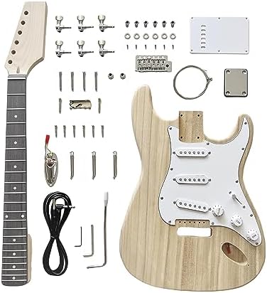DBL ST Style DIY Electric Guitar Kit,Paulownia Body and Maple Neck
