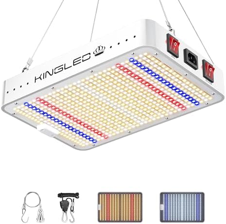 KingLED KP1000 Grow Light for Indoor Plants, Full Spectrum Plant Grow Light | 100W Dimmable LED Growing Light with Veg & Bloom Mode, High PPFD Plant Lamp for Indoor Seed Starting, Fits 2x2/2x3 Grow Tent