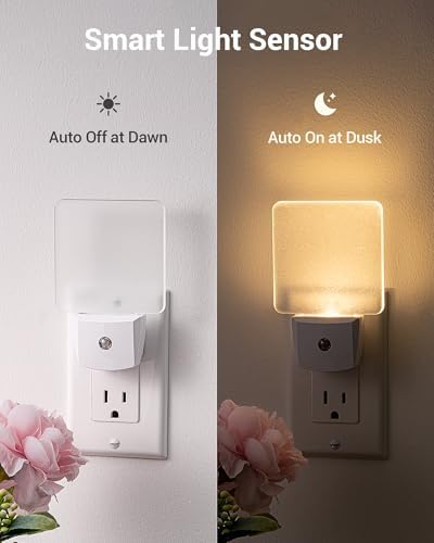 DEWENWILS Night Lights Plug into Wall, LED Night Lights Light Sensor 4 Pack