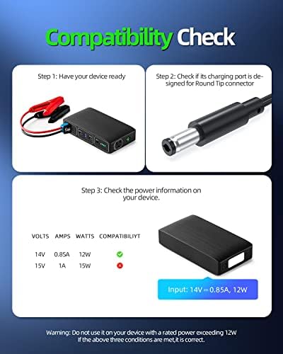 14V Charger Fit for Halo Bolt Air 58830 57720 44400 55500 Air+1750 Car Jump Starter ACDC Compact Wireless 1201 Replacement AC Adapter Power Cord