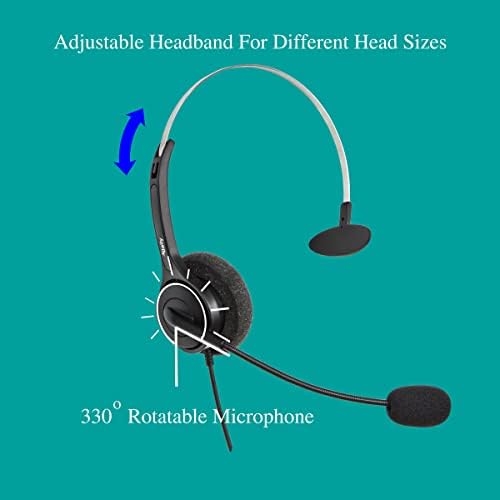 DailyHeadset 2.5 mm Jack Phone Headset On Ear Headphones | Hands Free, landline and cordless phones that are headset ready telephones with a 2.5mm headset port
