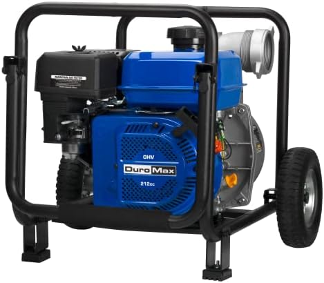 DuroMax XP652WP 208cc 158-Gpm 3600-Rpm 2-Inch Gasoline Engine Portable Water Pump, 50 State Approved, XP652WP, Blue