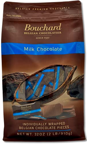 Bouchard Premium Belgian Dark Chocolate with 72% Cacao | Individually Wrapped Pieces (2 LB)