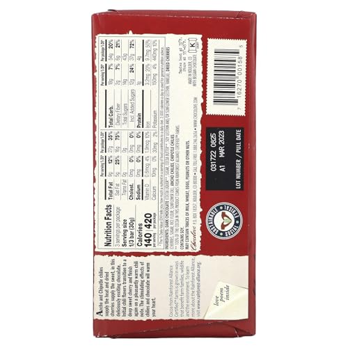 Chillies and Cherries in Dark Chocolate Bar 3.20 Ounces (Case of 12)