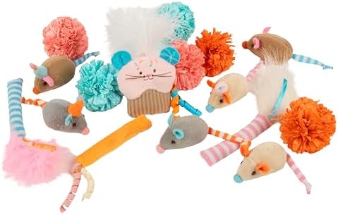 SmartyKat (16 Set Bundle) Birthday Bash Variety Pack Catnip Cat Toys - Multi Color, Set of 16