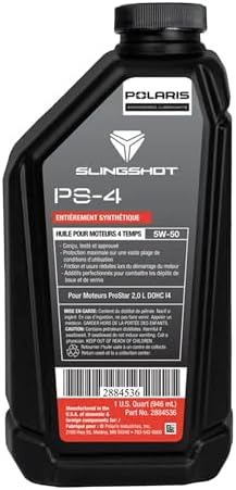 PS-4 Full Synthetic Oil 5W-50 1qt Bottle 2884536 Polaris Slingshot 4-Cycle Engine Oil