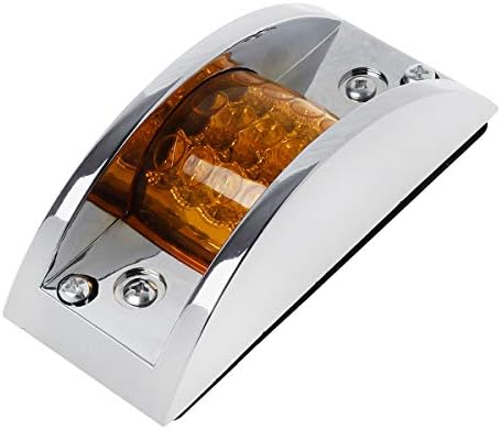Partsam 4x Sealed Chrome Armored LED Trailer Clearance Light Side Marker Light 12LED Amber