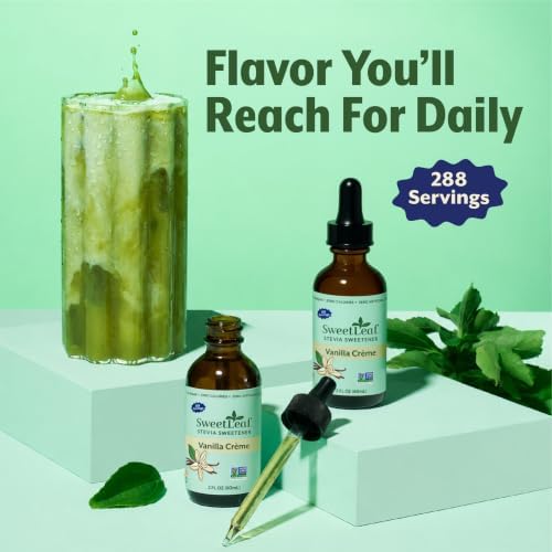 SweetLeaf Stevia Drops Liquid Sweetener, Vanilla Creme - 2 Fl Oz, Pack of 2 | Sweet Drops, Organic Stevia Leaf Extract, Zero Calorie, No Erythritol
