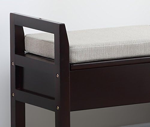 Roundhill Furniture Vannes Espresso Storage Shoe Bench