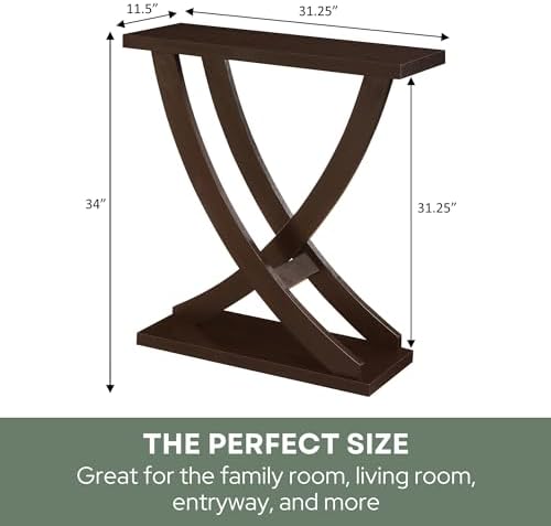 Convenience Concepts Newport Cross Step Console Table, Espresso