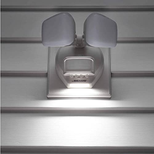 Beams 2900 Lumen 2-Head Outdoor Motion Sensing LED Security Light with Cascading Wall Wash, 1-Pack, White