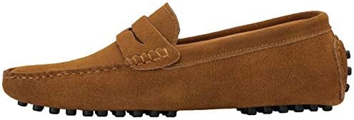 JIONS Mens Driving Penny Loafers Suede Moccasins Slip On Casual Dress Boat Shoes