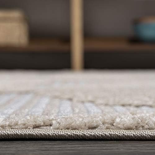 JONATHAN Y Art Deco Geometric Indoor Outdoor Area Rug 3X5 Black/Ivory, Jazz High-Low Pile for Backyard, Patio, Porch, Easy-Cleaning, High Traffic