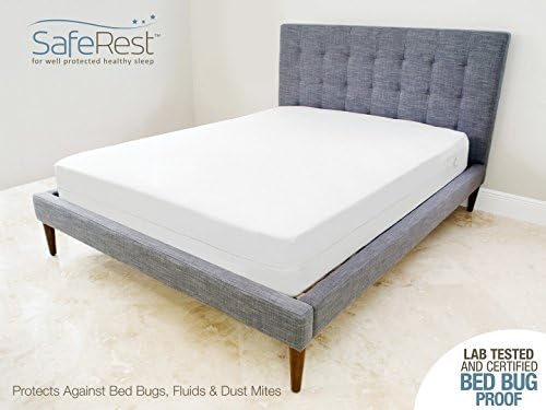SafeRest Zippered Mattress Protector - Premium 12-15 Inch Waterproof Mattress Cover for Bed - Breathable & Noiseless Washable Mattress Encasement