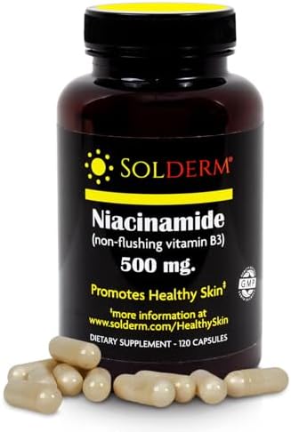 Niacinamide Non-Flushing Vitamin B3 Supplement | Vegetarian and Gluten-Free Vitamin Niacinamide Tablets with Vegetable Cellulose Casings | Promotes