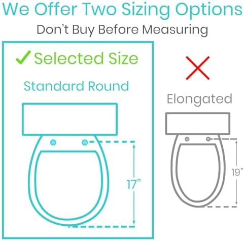 Vive Raised Toilet Seat Riser for Seniors (with Handles) - Handicap Rail | Grab Bar Seat for Over Toilet - Elevated Safety for Elderly, Disabled, Medical - Elongated