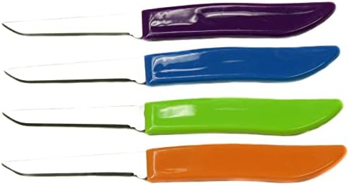 Chef Craft Select Paring Knife Set, 2.5 inch blade 6 inch in length 4 piece set, Assorted