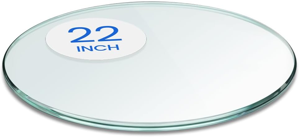 24 inch Round Glass Table Top - Tempered - 3/8" Thick Glass Surface, Safe Pencil Edge, Multipurpose for Dining Table, Patio, Coffee and End Table
