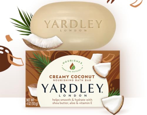 Yardley Creamy Coconut Bath Bar, 4 Ounces - Pack of 8
