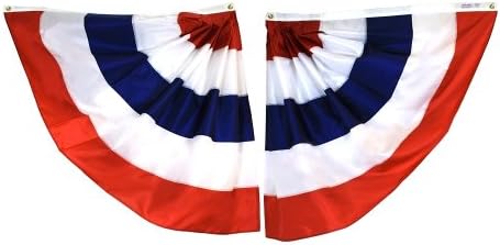 Annin Flagmakers American Flag - 3 x 3 Feet (Model 482100) 100% MADE in USA | Pleated Half Fans Bunting Decorations