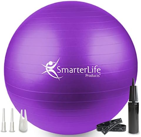 SmarterLife Exercise Ball, Yoga Ball for Gym, Balance, Stability, Pregnancy