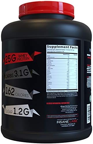 Insane Labz Insane Whey,100% Muscle Building Whey Protein, Post Workout, BCAA Amino Profile, Mass Gainer, Meal Replacement, 60 Srvgs, (Chocolate)