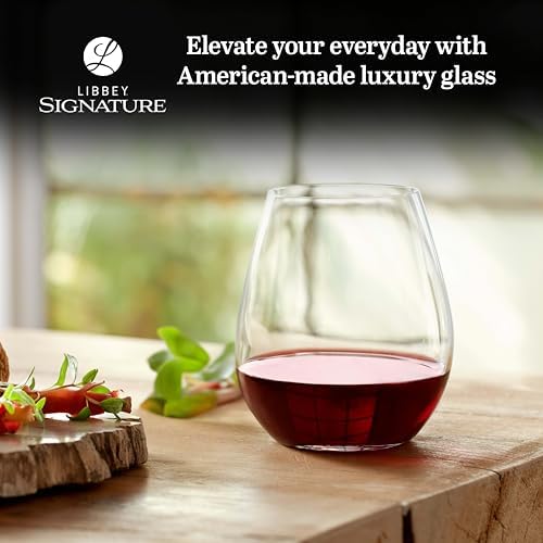 Libbey Signature Kentfield Estate All Purpose Wine Glasses Set of 4, Long Stem Wine Glasses for Red and White Wine, Perfect Glass Goblet Gift Set