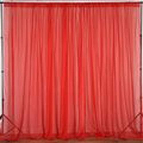 AK TRADING CO. 120" Wide (10Ft Wide) Sheer Voile Drape Panels for Backdrop, Wedding Events, Ceiling Drapes, Event Masking, & Decor - Select from 6ft to 50ft Length. (10 feet x 20 feet, Red)